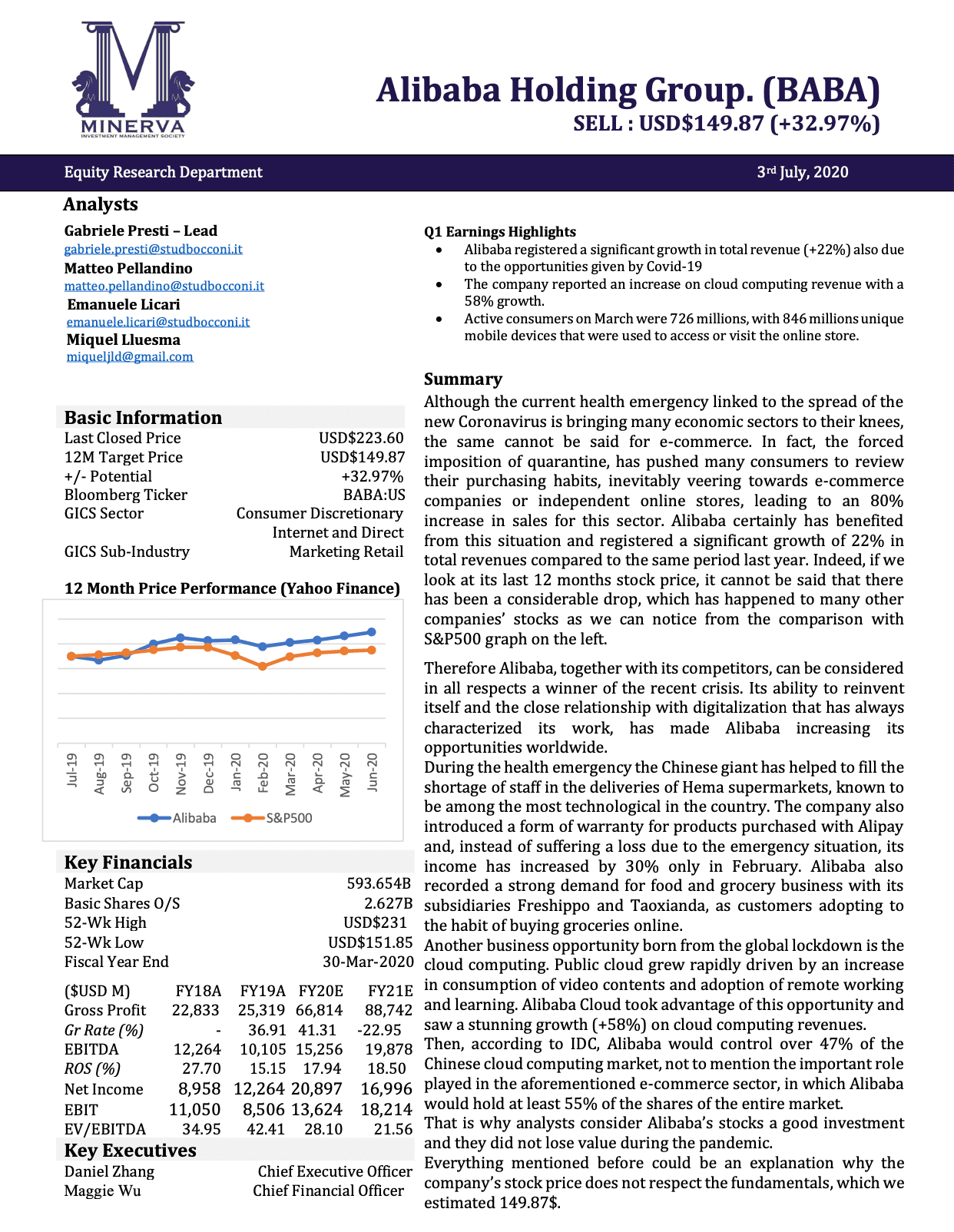 Equity research report buy
